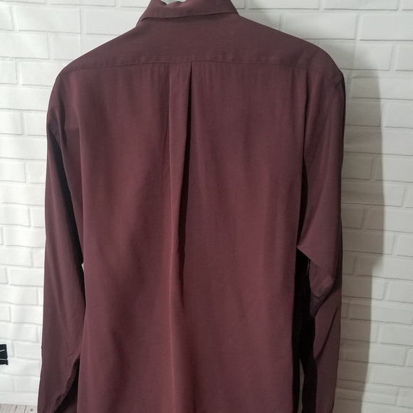 Van Heusen Burgundy Plum Button Down Shirt - Picture 5 of 7